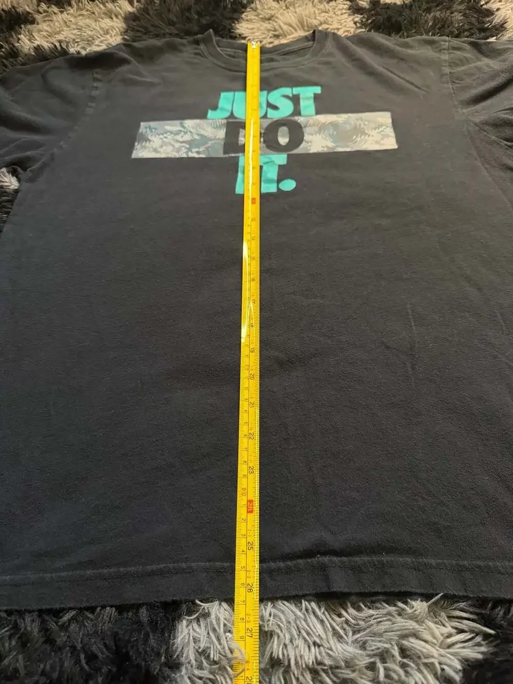 Nike Just Do It Graphic Short Sleeve T-Shirt Black with Multi-Colored Logo
